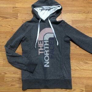 The North Face Gray Hoodie with White Accents